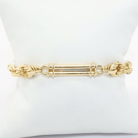 Picture of 18k Yellow Gold Fancy Link Chain Bracelet 