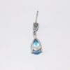 Picture of 10k White Gold & Pear Cut Blue Topaz Drop Earrings with Diamond Accents