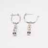 Picture of 10k White Gold & Diamond Infinity Drop Earrings with Trembling Diamond Centers