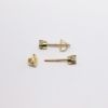 Picture of 14k Yellow Gold & Round Brilliant Cut Diamond Solitaire Stud Earrings 