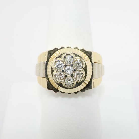 Picture of 14k Two-Tone Gold & Diamond Men's Wrist Watch Inspired Ring