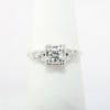 Picture of Vintage 14k White Gold & Round Brilliant Cut Diamond Ring with Baguette Cut Accents