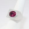 Picture of Squared 18k White Gold & Oval Cut Pink Tourmaline Ring with Diamond Accents