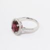 Picture of 18k White Gold & Oval Cut Pink Tourmaline Ring with Diamond Halo