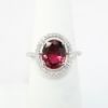 Picture of 18k White Gold & Oval Cut Pink Tourmaline Ring with Diamond Halo