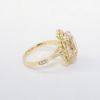 Picture of 14k Yellow Gold & Oval Cut Pink Tourmaline Ring with Staggered Diamond Halo