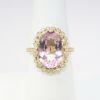 Picture of 14k Yellow Gold & Oval Cut Pink Tourmaline Ring with Staggered Diamond Halo