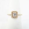 Picture of 18k Yellow Gold with Round & Baguette Cut Diamond Cluster Ring with Diamond Halo