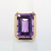 Picture of 18k Rose Gold & Bezel Set, Emerald Cut Amethyst Ring