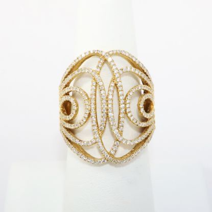 Picture of 18k Yellow Gold & Diamond Overlapping Loops Statement Ring