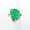 Picture of 18k Yellow Gold & Rough Emerald Ring with Diamond Accents