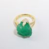 Picture of 18k Yellow Gold & Rough Emerald Ring with Diamond Accents