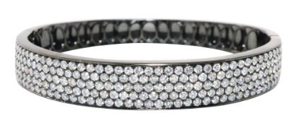 Picture of 14k Black Gold & Pavé Set Diamond Bangle Bracelet