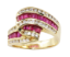 Picture of 14K Yellow Gold Channel Set Ruby & Diamond Statement Ring