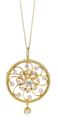 Picture of Antique Diamond Pendant/Brooch, 18k Yellow Gold