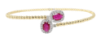 Picture of 14k Two-Tone Gold, Ruby and Diamond Beaded Bypass Bracelet