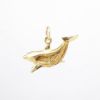 Picture of Signed Robert Wyland 14k Yellow Gold Swimming Dolphin Pendant