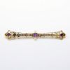 Picture of Antique Edwardian Era 14k Yellow Gold, Amethyst, Seed & Freshwater Pearl Bar Brooch