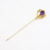 Picture of Antique Art Nouveau 14k Yellow Gold & Oval Cut Amethyst Stick Pin