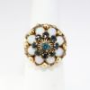 Picture of Vintage Yellow Gold, Blue Sapphire & Opal Thai Princess/Harem Ring