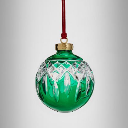 Picture of 2024 waterford Lismore green bauble christmas ornament