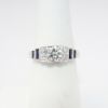 Picture of Antique Art Deco Era 18k White Gold, Diamond & Synthetic Sapphire Ring 