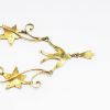 Picture of Antique Victorian 14k Yellow Gold & Seed Pearl Flower & Bird Necklace