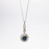 Picture of Antique Edwardian Era 14k Gold, Diamond & Blue Sapphire Necklace