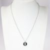 Picture of Antique Art Deco Platinum, Jet & Double Old Mine Cut Diamond Pendant with White Gold Chain