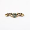 Picture of Victorian Era 9k Gold, Seed Pearl & Turquoise Heart & Shamrock Brooch