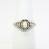 Picture of Art Deco Era 18k White Gold Filigree, Opal & Diamond Ring