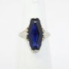 Picture of Art Deco Era Etched 20k White Gold & Synthetic Sapphire Ring