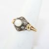 Picture of Antique Edwardian Era 18k Yellow Gold, Sterling Silver, Old Mine Cut Diamond & Pearl Ring