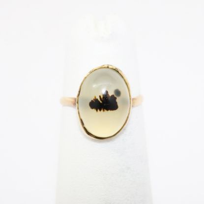 Picture of Antique 10k Gold & Dendritic Agate Cabochon Pinky Ring