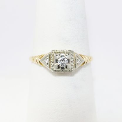 Picture of Art Deco Era 14k & 18k White & Yellow Gold & Diamond Engagement Ring