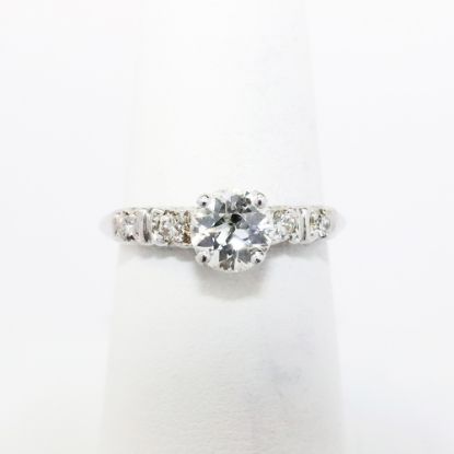 Picture of Exquisite Diamond Solitaire Ring - 0.90ct European Cut in 14kt White Gold