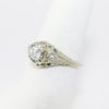 Picture of Antique Art Deco Era 18k White Gold Filigree & Diamond Engagement Ring 