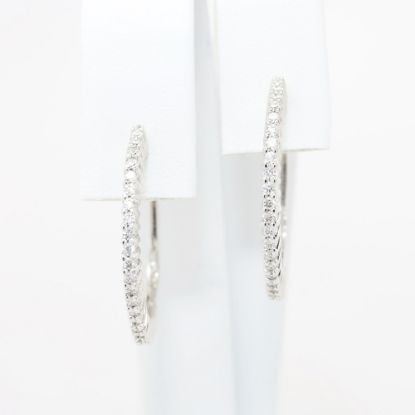 Picture of Diamond Demi Hoop Earrings, 14k white gold