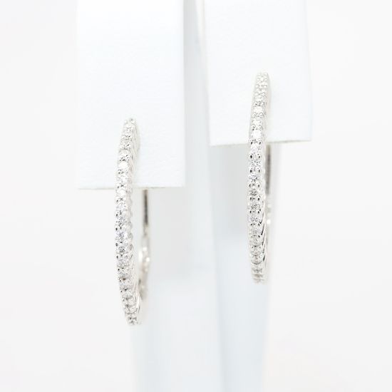 Picture of Diamond Demi Hoop Earrings, 14k white gold