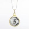 Picture of Platinum 1/4oz Koala Coin Necklace with 14k yellow Gold bezel