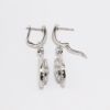 Picture of 14k White Gold & Diamond Teardrop Shaped Dangle Earrings 