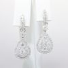 Picture of 14k White Gold & Diamond Teardrop Shaped Dangle Earrings 