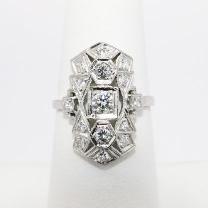 Picture of Antique Art Deco Era Platinum & Diamond Statement Ring 