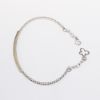 Picture of Delicate 14k White Gold & Diamond Cuff Bracelet with Safety Chain