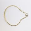 Picture of Delicate 14k Yellow Gold & Diamond Cuff Bracelet with Safety Chain