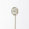 Picture of Antique Art Deco Etched 14k White Gold & Old European Cut Diamond Stick Pin