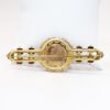 Picture of Large Antique Victorian Era 9k Yellow Gold & Bohemian Garnet Cabochon Brooch with Rose Cut Garnet Accents