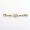 Picture of Antique Art Deco 14k White Gold & Platinum Filigree Bar Brooch with Diamond & Synthetic Sapphires