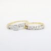 Picture of Antique 14k Yellow Gold & Old European Cut Diamond Wedding Band Set 