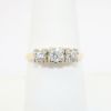 Picture of Antique 14k Yellow Gold & Triple Old European Cut Diamond Wedding/Engagement Ring